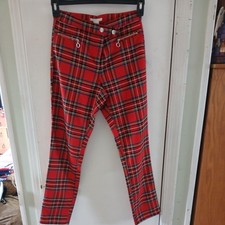 H&M Women Red Tartan Plaid