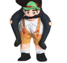 Adult Mascot Carry Ride On Oktoberfest Costume Piggy Beer Bavarian Fancy Dress