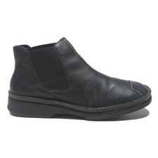 RIEKER Womens Black Leather