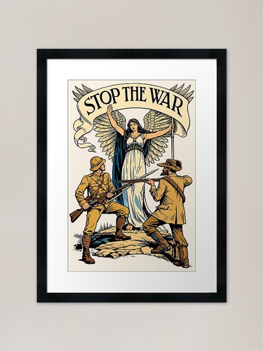 Angel stop the war framed - stop, art