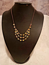 Vintage Aurora Borealis Faceted Crystal Claw Set Necklace. Gold Tone Metal.