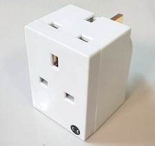 2 Way UK Double Plug Adaptor
