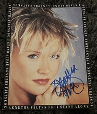 Agnetha Faltskog I Stand Alone Signed Autographed 6x4 Promo Photo Card ABBA