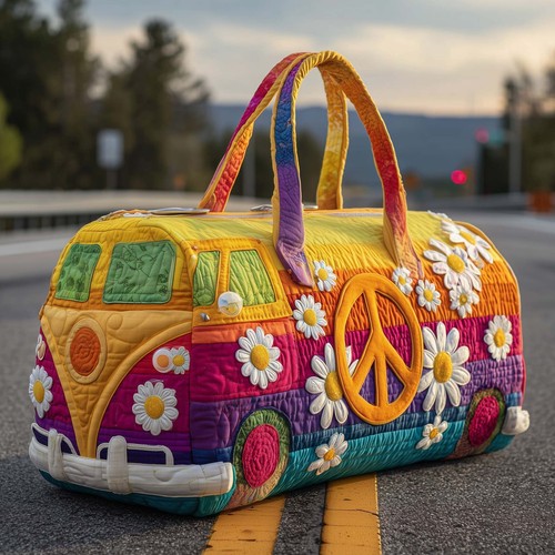 Hippie van quilted duffle - hippie,