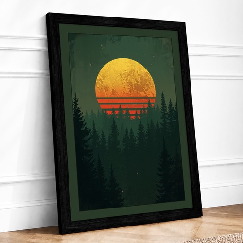 Sun over silent - over, forest
