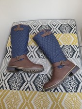 Pavers Navy Brown Quilted Mid