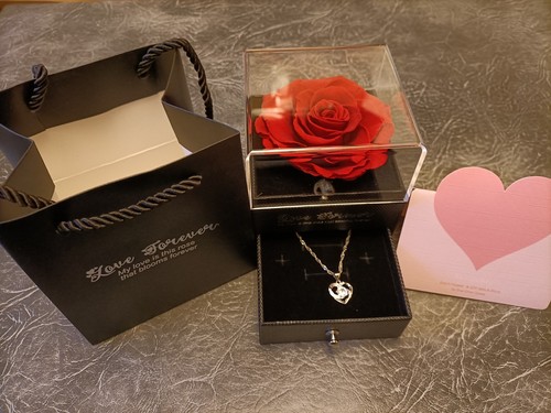 Red rose with necklace - , +