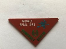caravan plastic plaque - somerset centre. wookey april 1983