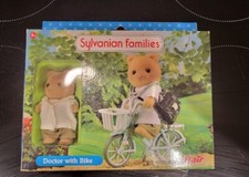 Sylvanian Families Doctor With Bike Set 4484 Dr Murdoch Junior Boxed Accessories