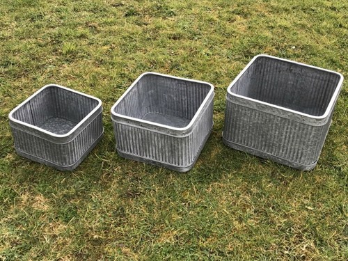 Galvanised garden planters - galvanised,