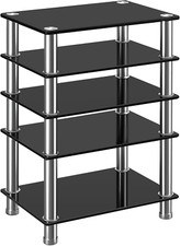 Hifi Racks and Stands Audio Rack Cabinet AV Shelf TV Table 5 Tiers Tempered 