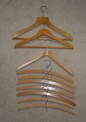 Vintage wooden coat hangers - vintage,
