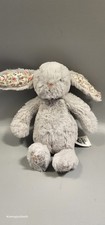 Jellycat Baby Blossom Silver Bunny - Tiny Bashful Grey Rabbit Floral Ears 5”