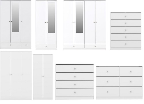 Modern white gloss wardrobe - white,