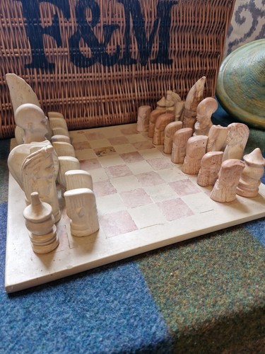 Soapstone chess board pink and - soapstone,