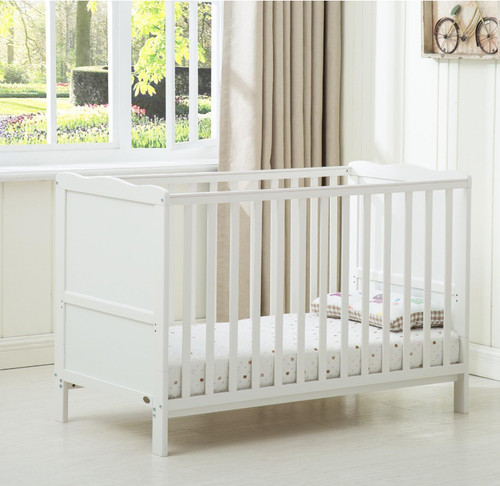 Wooden cot bed with toddler - with,