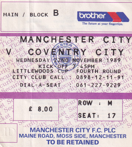 Ticket man city coventry - man.,