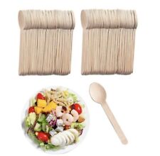 50/100 ECOWISE RECYCLEABLE Wooden Spoon TeaSpoon Kitchen Utensil Cutlery Tools