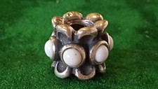 Genuine 925 Silver Pandora White Agate Forget Me Not Charm