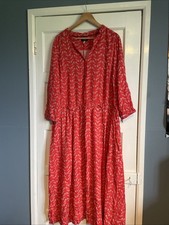 Joules Raspberry Red Butterfly Print Dress Size 24