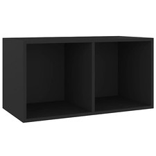 vidaXL Vinyl Storage Box Black 71x34x36cm Engineered Wood
