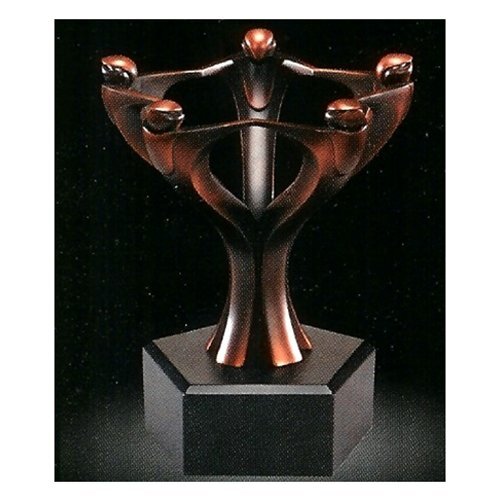 Teamwork trophy with lines - with, 3
