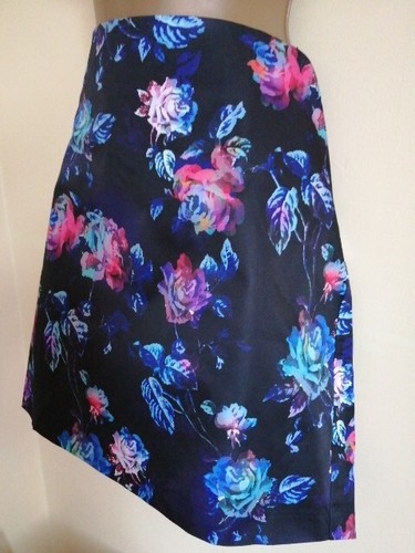 Mini skirt black blue multi - skirt,