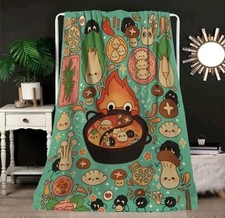 Studio Ghibli Calcifer Howls Moving Castle King Size Sofa Bed Throw Soft Blanket