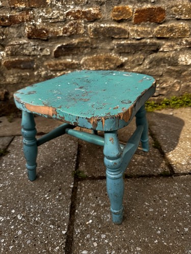 Vintage painted turquoise worn - painted,