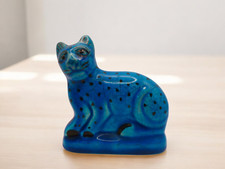British Museum Blue Glazed Egyptian Style Cat Figurine Leopard BMPL