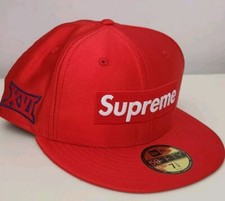 SS16 Supreme Dazzle Box Logo New Era Red Fitted cap hat size 7 3/8