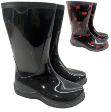 LADIES WOMENS WELLINGTON RUBBER FLAT WELLIES FESTIVAL RAIN BOOTS GARDEN SIZE UK