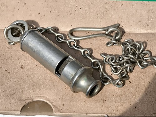 Old whistle with chain - old, vintage