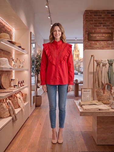 Red ruffle high - red, victorian