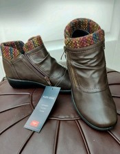 Ladies Cotton Traders Flexi Knit Mocha Ankle Boots  Size 4