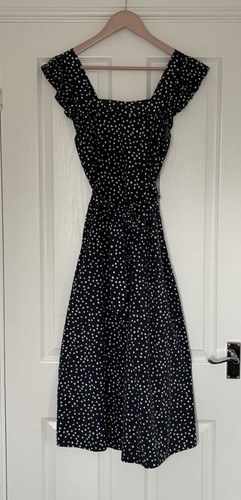 Joules navy polka dot midi - joules,