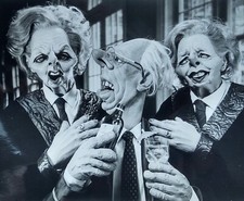 Original Margaret Thatcher & Denis Spitting Image Black & White Photograph 