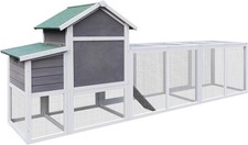 Large Chicken Coop with Run Wooden Hen House for 3-5 Chicken Poultry Nesting Box