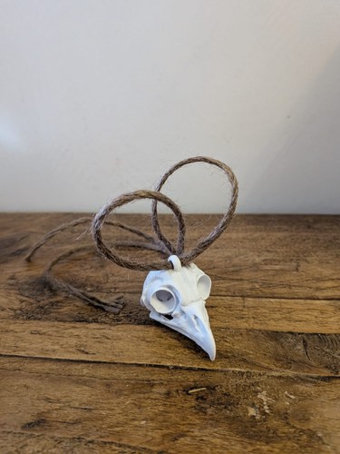 Printed owl skull pendant - owl,