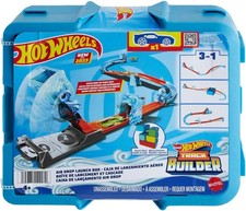 Hot Wheels Track Builder Deluxe Pack HNJ67 – Blue Set with Car & Storage Box