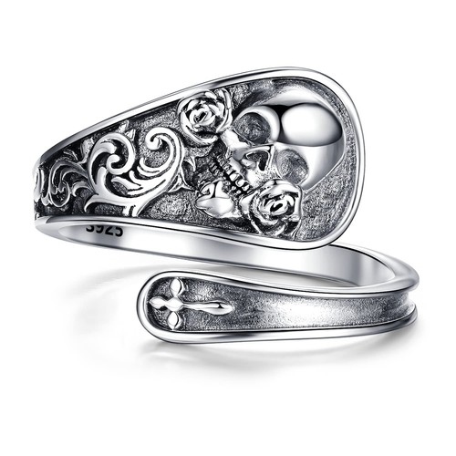 Skull ring 925 - ring, sterling
