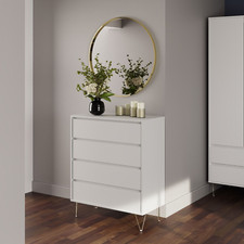 Chest Of Drawers In White With Gold Legs Bedroom Furniture Modern Storage