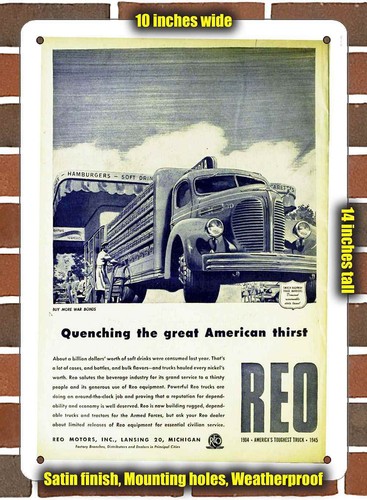 Metal sign 1930 reo trucks - -, trucks-