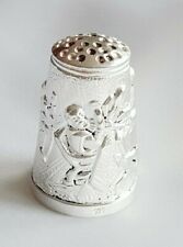 Heavily Patterned Scene Design ~ THIMBLE ~ Hallmarked 925 Sterling Silver