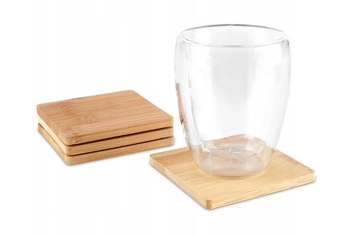 Bamboo square coasters - 4,