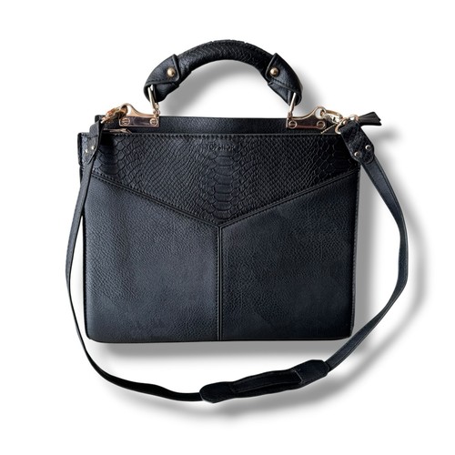 Topshop black faux leather - black,