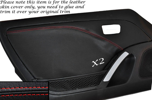 Red stitch front door card - front,