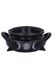 GOTHIC CULT  COLLECTABLE CAULDRON TRIPLE MOON DESIGN INCENSE HOLDER (U5479)