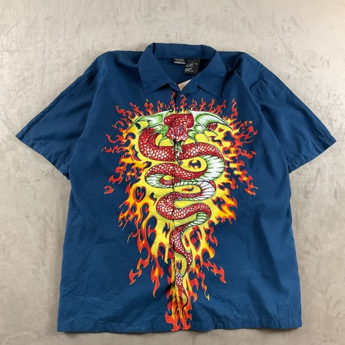 Vintage 1990s flame shirt - vintage,