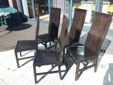5 Indonesian Hardwood Dining Chairs. Good Condition.